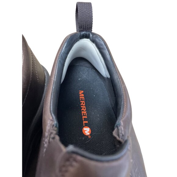 Merrell Mens brown leather slip on comfort casual loafers Sz 13 SKU 9650 - Picture 11 of 15